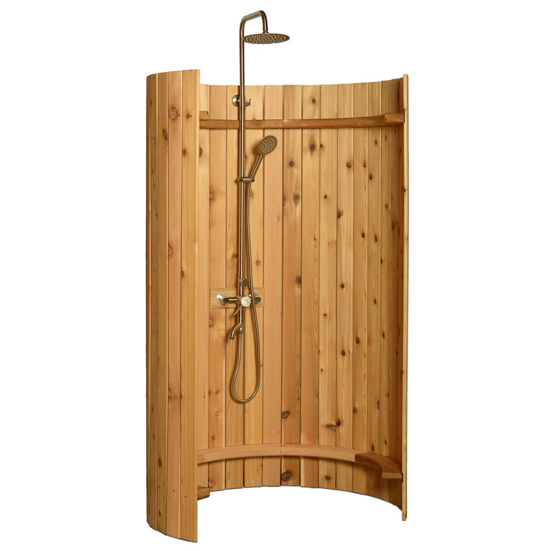 Ellipse Outdoor Shower, Rustic Cedar